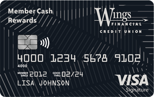 Wings Member Cash Rewards Visa Signature® card art